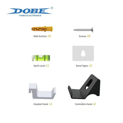 Dobe - PS5 and New PS5 Slim Wall Mount, comes with Assembly Material Kit, TP5-3502 - BLACK