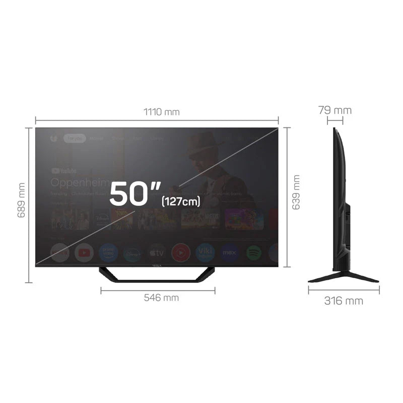 Tesla   TV   Series   6   -   55"   E655   4K   UHD   Smart   OS   Google   TV   ,   Black