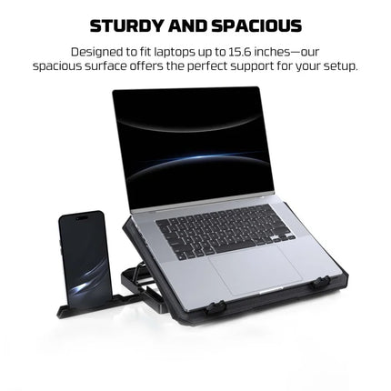 FANTECH NC14 NOTEBOOK COOLER, EFFICIENT COOLING PERFORMANCE, HEIGHT ADJUSTABLE WITH PHONE HOLDER