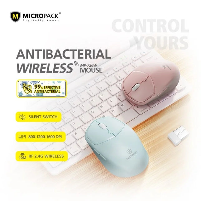 Micropack Mouse M-726W Speedy Clean Wireless Office Black