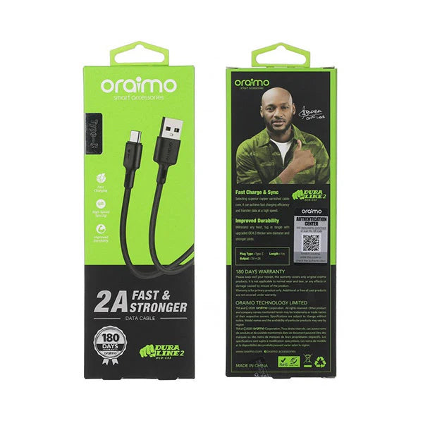 Oraimo DuraLine 2 USB Type-C Cable OCD-C53 - Black