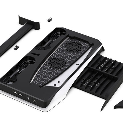 Porodo Gaming Multi-Function PS5 and Headphone Cooling and Charging Hub - Black/White