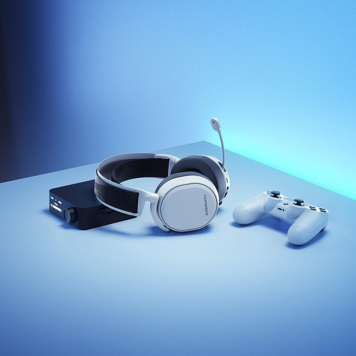 SteelSeries Arctis Pro Wireless Gaming Headset White – Dual Wireless 2.4GHz + Bluetooth, Hot-Swap Batteries, Hi-Res, Open Box