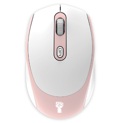 Mouschi Wireless M3 Mouse – Silent Clicks, 2.4GHz Wireless, Adjustable DPI, Pink, Brand New