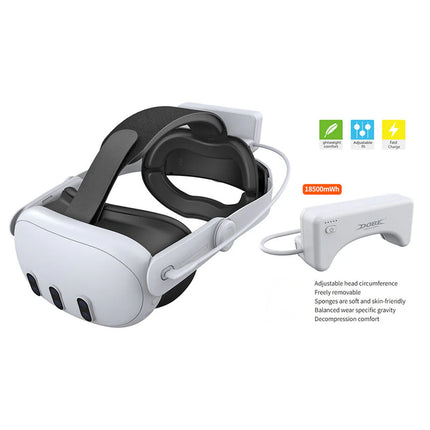 DOBE Adjustable Head Strap &amp; Rechargeable Battery for Meta Quest 3 / Meta Quest 3S (TY-3878)