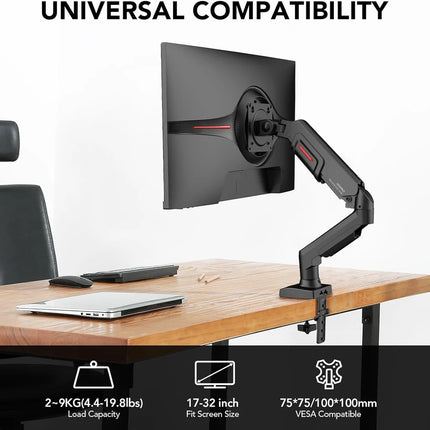KOORUI KR20Y Adjustable Monitor Desk Mount – VESA 75/100mm, Tilt, Swivel & Rotation, Supports 2–9kg