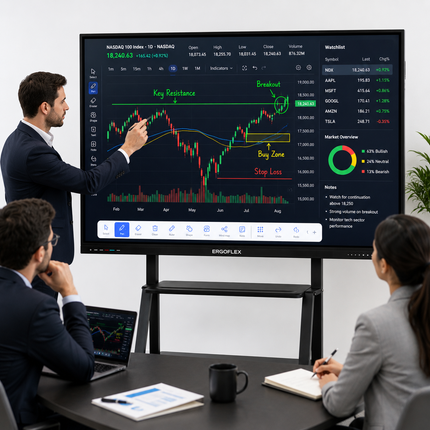 ERGOFLEX 75-Inch 4K UHD Interactive Smart Board | Android | 20-Point Multi-Touch