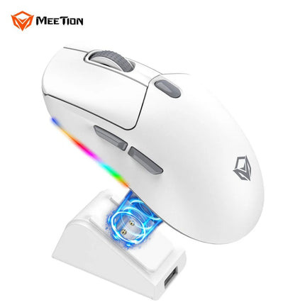 Meetion GW38 Wireless Tri-Mode Mouse with Magnetic Charging Dock White