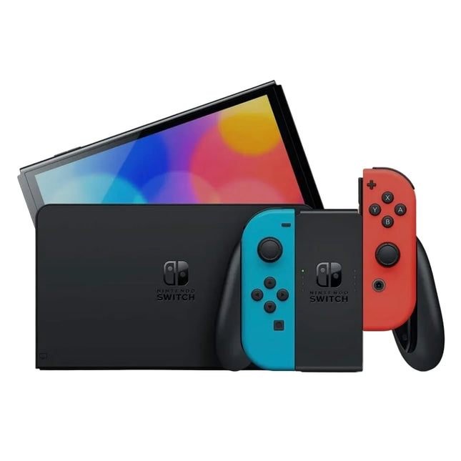 Nintendo Switch OLED Model Console - Neon Red & Neon Blue