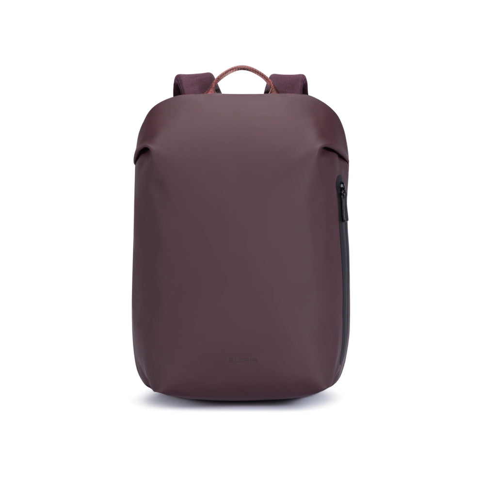 Eloria Como Laptop Backpack – Waterproof PU Leather, Fits Up to 16″ Laptops, Burgundy, Brand New