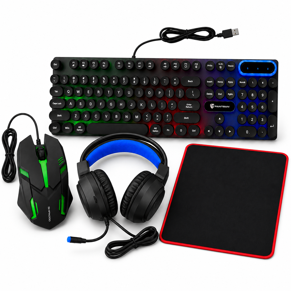 PANTSAN RGB Gaming Starter Kit – 4-Piece Gaming Set Black