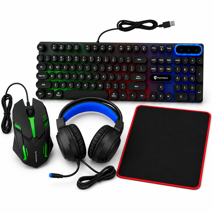 PANTSAN RGB Gaming Starter Kit – 4-Piece Gaming Set Black
