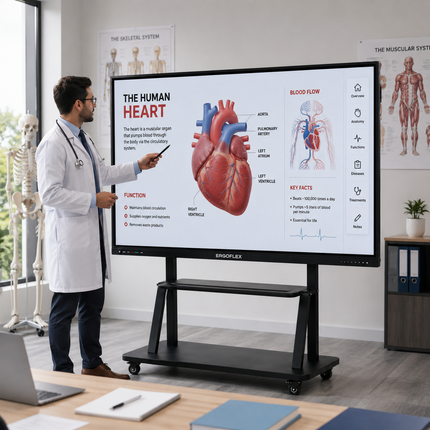 ERGOFLEX 75-Inch 4K UHD Interactive Smart Board | Android | 20-Point Multi-Touch