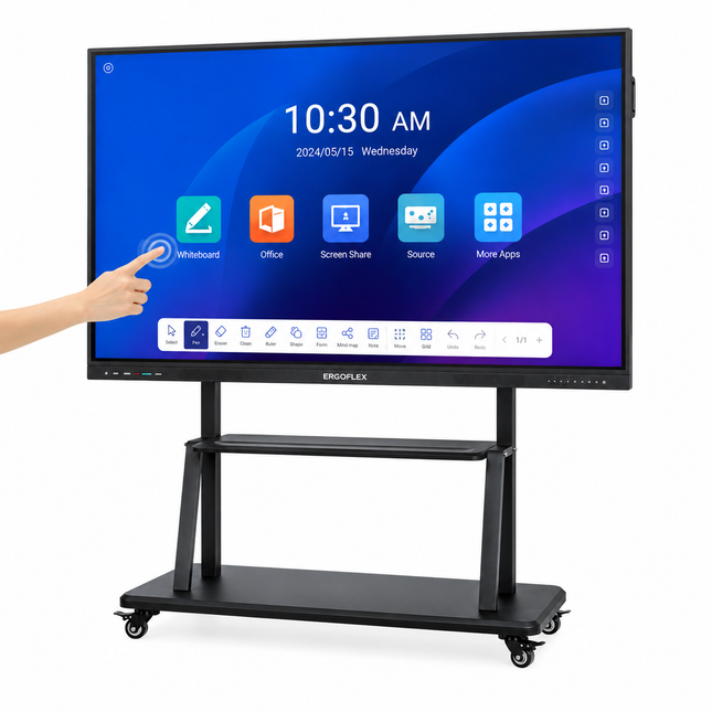 ERGOFLEX 55-Inch 4K UHD Interactive Smart Board | Android | 20-Point Multi-Touch