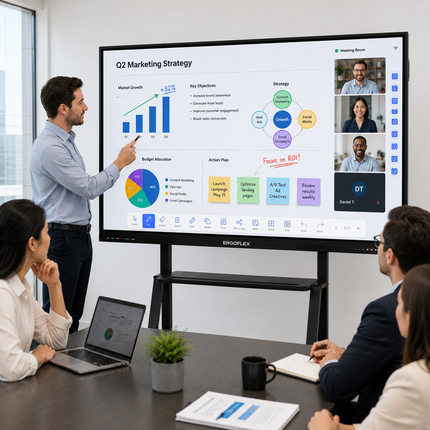 ERGOFLEX 75-Inch 4K UHD Interactive Smart Board | Android | 20-Point Multi-Touch