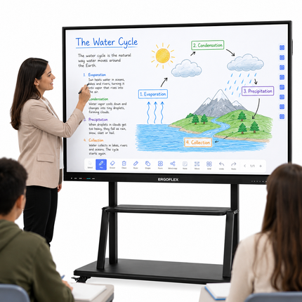 ERGOFLEX 75-Inch 4K UHD Interactive Smart Board | Android | 20-Point Multi-Touch
