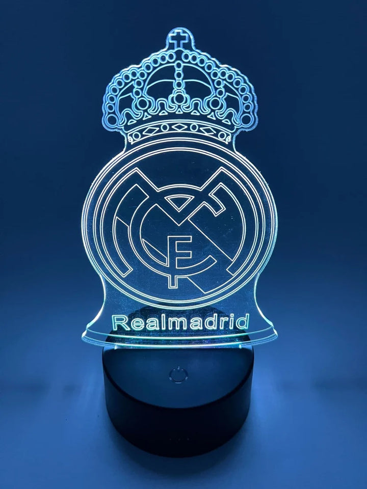 Real Madrid 3D RGB LED Night Light – USB-Powered Optical Illusion Lamp with Remote Control
