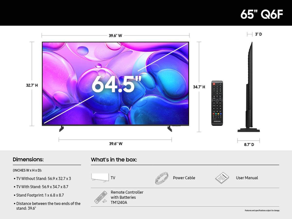 65 INCH Samsung   QLED   Q6F   4K   Smart   TV   (2025)
