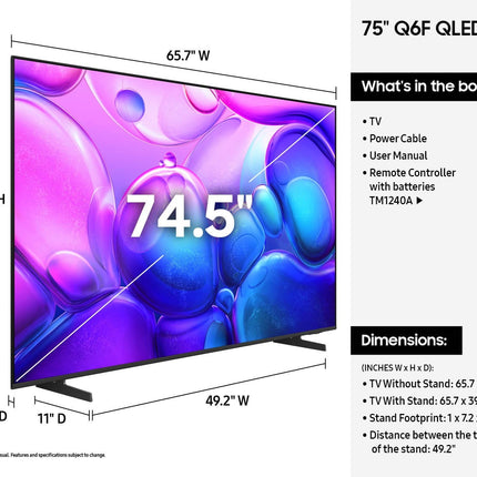 75 INCH Samsung   QLED   Q6F   4K   Smart   TV   (2025)