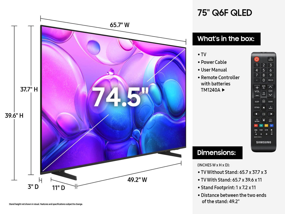 75 INCH Samsung   QLED   Q6F   4K   Smart   TV   (2025)