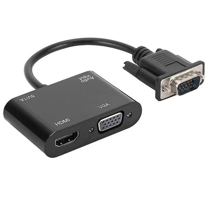 VGA to HDMI + VGA Adapter with Audio